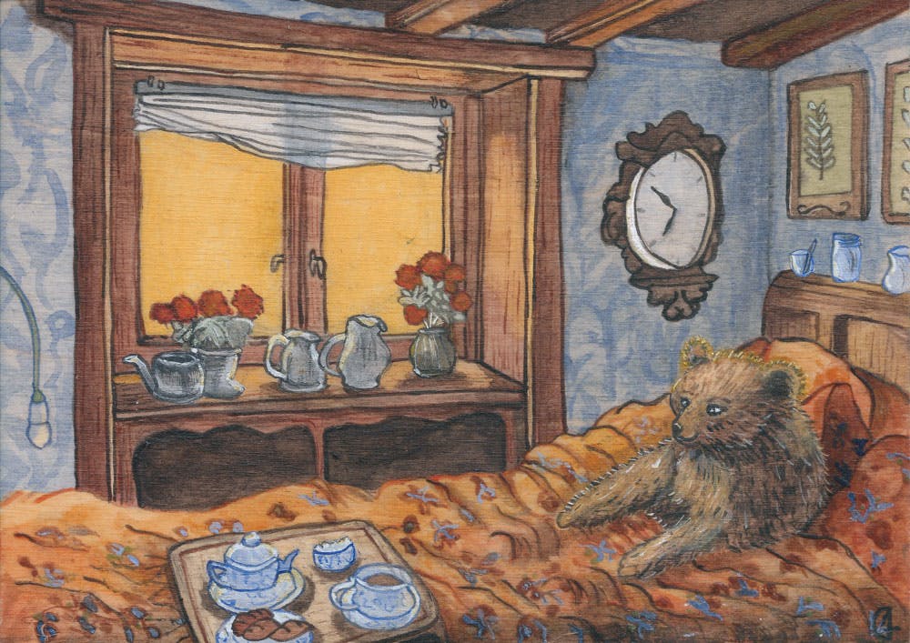 Breakfast in Bed - Painting for children room