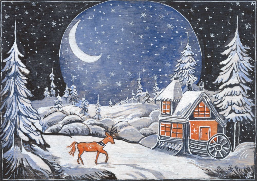The Christmas Reindeer - Painting for children room